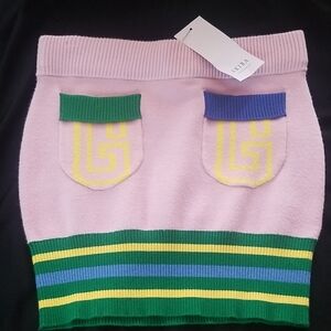 Akira Pink and Green Women's Skirt Sz. L